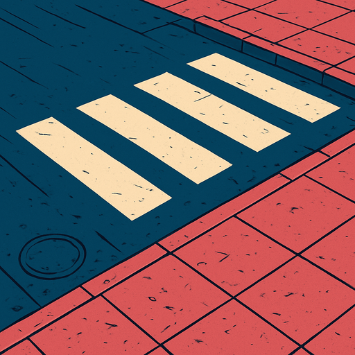 The street ground of a city.
In-Game asset.  2d.  High contrast.  No shadows