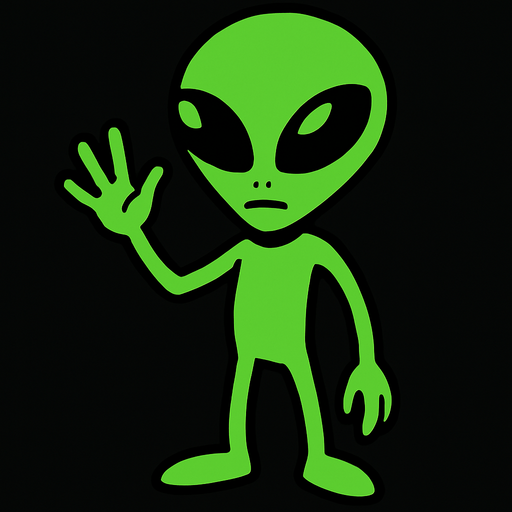 Uzaylı.
In-Game asset.  2d.  High contrast.  No shadows