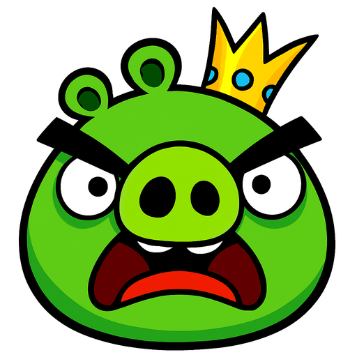 Angry birds 2 King pig.
In-Game asset.  2d.  High contrast.  No shadows