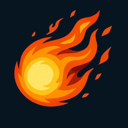 Fireball.
In-Game asset.  2d.  High contrast.  No shadows