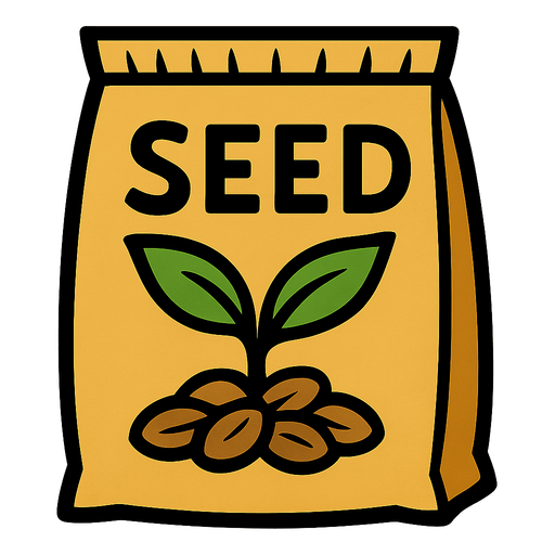 Seed bag.
In-Game asset.  2d.  High contrast.  No shadows