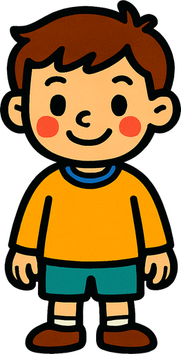 Petit garçon.
In-Game asset.  2d.  High contrast.  No shadows