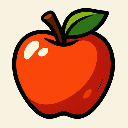 Apple.
In-Game asset.  2d.  High contrast.  No shadows