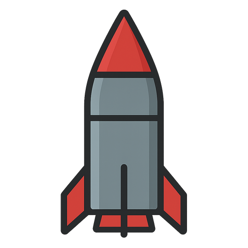 missile . No background. Transparent background. Blank background. No shadows. 2d. In-Game asset. flat