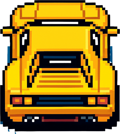 un auto amarillo deportivo con perspectiva desde arriba hecho con pixeles.
In-Game asset.  2d.  High contrast.  No shadows con perspectiva trasera
