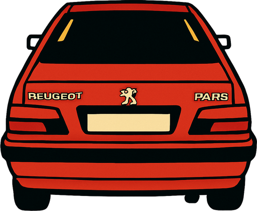 Peugeot pars arkasi ama yukaridan.
In-Game asset.  2d.  High contrast.  No shadows