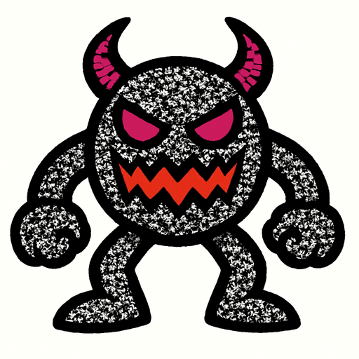 Ruido blanco personificado como un enemigo.
In-Game asset.  2d.  High contrast.  No shadows