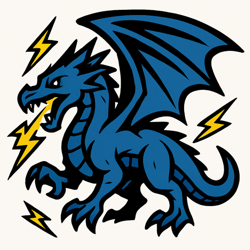 Dragon de l'orage.
In-Game asset.  2d.  High contrast.  No shadows