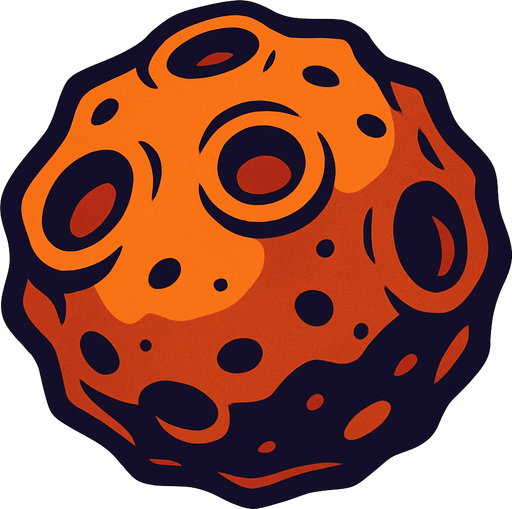 Asteroide.
In-Game asset.  2d.  High contrast.  No shadows