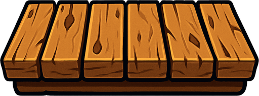 Wooden platfom straigth.
In-Game asset.  2d.  High contrast.  No shadows
