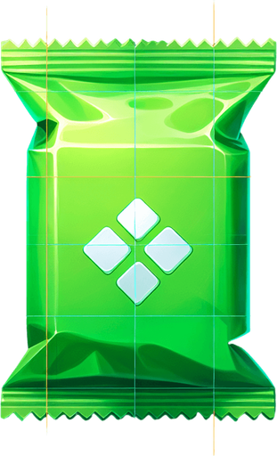 show a bright green package.
Single Game Texture. In-Game asset. 2d. Blank background. High contrast. No shadows.