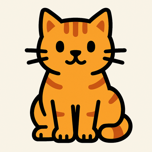 Cat.
In-Game asset.  2d.  High contrast.  No shadows