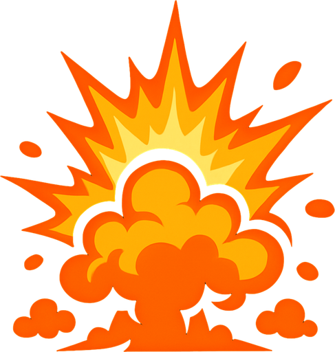Explosion.
In-Game asset.  2d.  High contrast.  No shadows