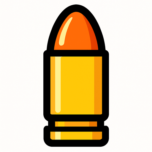 Bullet.
In-Game asset.  2d.  High contrast.  No shadows