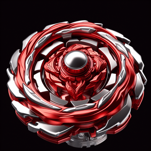 Photorealistic Red beyblade, top view