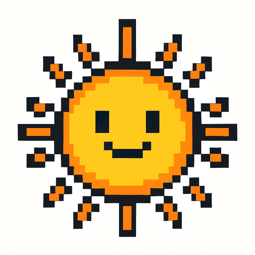 sol pixelart.
In-Game asset.  2d.  High contrast.  No shadows