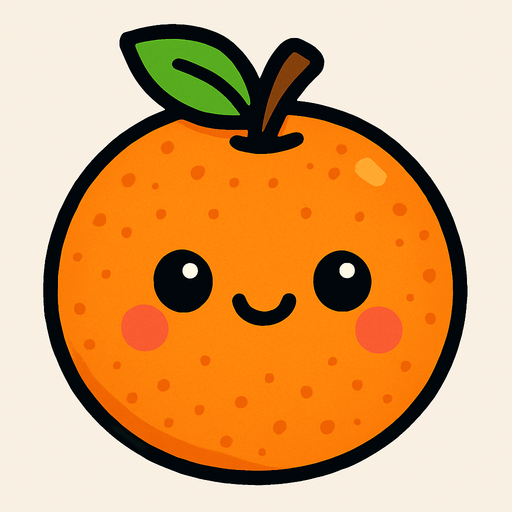 Una naranja cute.
In-Game asset.  2d.  High contrast.  No shadows