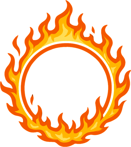 Cerceau enflammé.
In-Game asset.  2d.  High contrast.  No shadows