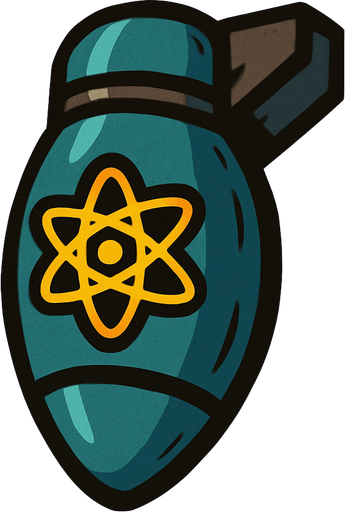 Atom bomb.
In-Game asset.  2d.  High contrast.  No shadows