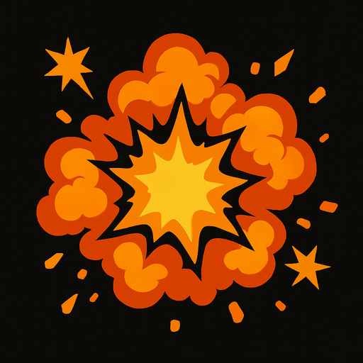 Explosion.
In-Game asset.  2d.  High contrast.  No shadows