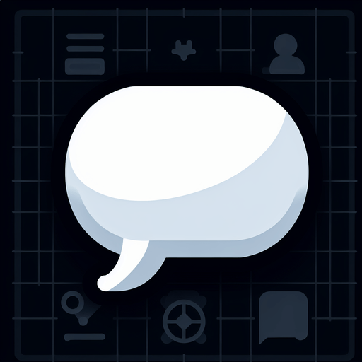 A simple, elegant white speech bubble..
Single Game Texture. In-Game asset. 2d. Blank background. High contrast. No shadows.