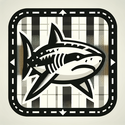 A shark.
Single Game Texture.  In-Game asset.  2d.  Blank background.  High contrast.  No shadows