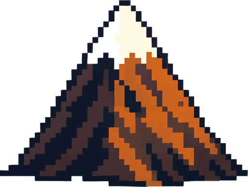 Dağ 2d pixel art.
In-Game asset.  2d.  High contrast.  No shadows