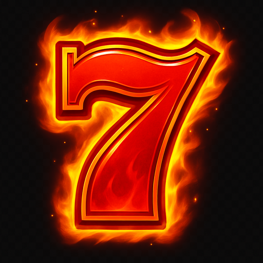 Crea un asset para el símbolo 'C' de Megaways: el Número 7 de la Suerte.
El dígito '7' estilizado, en color dorado o rojo vibrante, con un aura brillante o un ligero efecto de fuego/energía. Tipografía audaz y elegante. Debe transmitir suerte y la promesa de un gran premio (30x). Estilo de casino festivo. Fondo transparente.
In-Game asset.  2d.  High contrast.  No shadows
