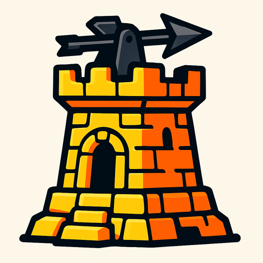 Defense tower.
In-Game asset.  2d.  High contrast.  No shadows