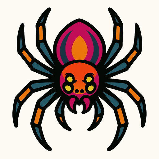 spider.
In-Game asset.  2d.  High contrast.  No shadows