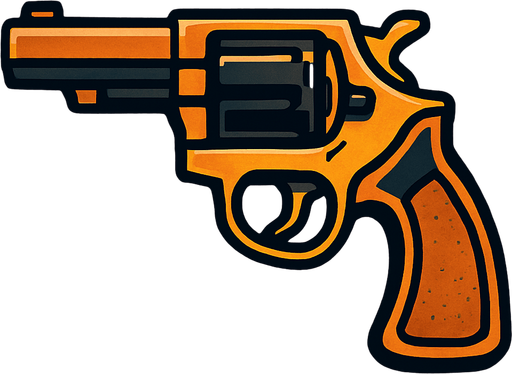revovler.
In-Game asset.  2d.  High contrast.  No shadows