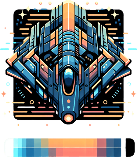 Alien Space enemy ship facing down
2D art, game texture, blank background. Sprite sheet asset.
Design Guideline: The game's style is bright, high-quality vector graphics with sharp, clean lines and a modern aesthetic. Colors should be vivid and contrast well, emphasizing a futuristic, sleek feel. Textures are minimalistic, focusing on flat surfaces with subtle gradients for depth. Lighting effects are dynamic yet soft, enhancing the vibrancy without overpowering. Assets should look consistent, fitting a coherent, tech-savvy universe. Think 'sophisticated simplicity' for a futuristic, engaging spaceship game.