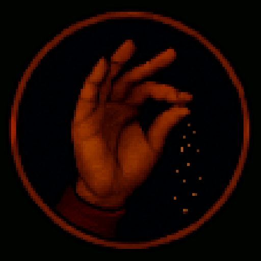 A hand with its fingers symbolizing salt