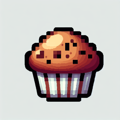 Imple 2d Muffin, flat.
Single Game Texture. In-Game asset. 2d. Blank background. High contrast. No shadows.