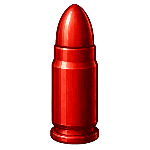 Bullet realistic icon light red color
In-Game asset.  2d.  High contrast.  No shadows