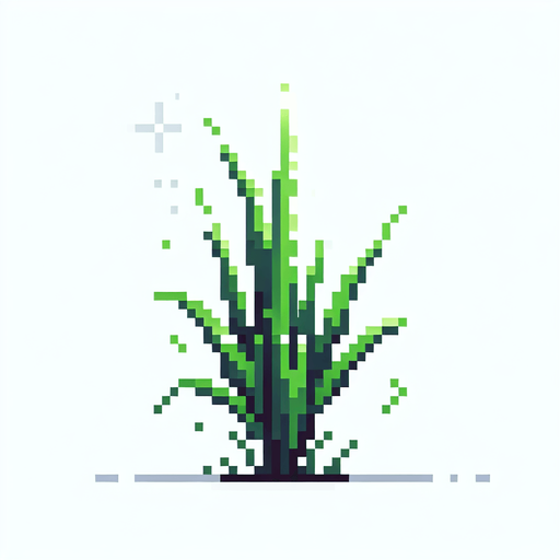 pixelart of a single blade of grass.
2d sprite, white background