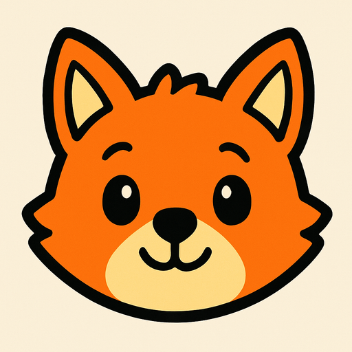 orange cartoon baby fox face.
In-Game asset.  2d.  High contrast.  No shadows