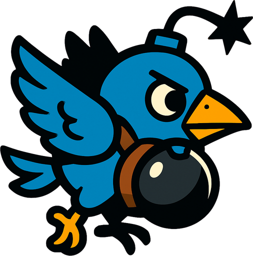 2d bird bomber.
In-Game asset.  2d.  High contrast.  No shadows