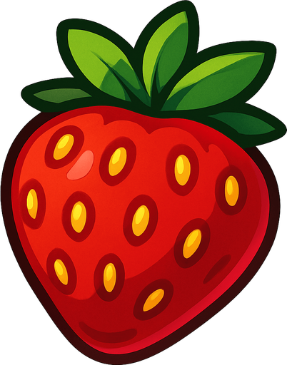 strawberry.
In-Game asset.  2d.  High contrast.  No shadows