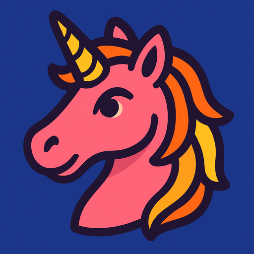unicorn icon.
In-Game asset.  2d.  High contrast.  No shadows