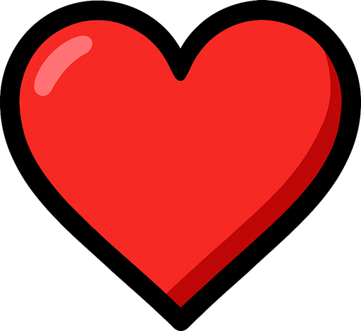 Corazón rojo.
In-Game asset.  2d.  High contrast.  No shadows
