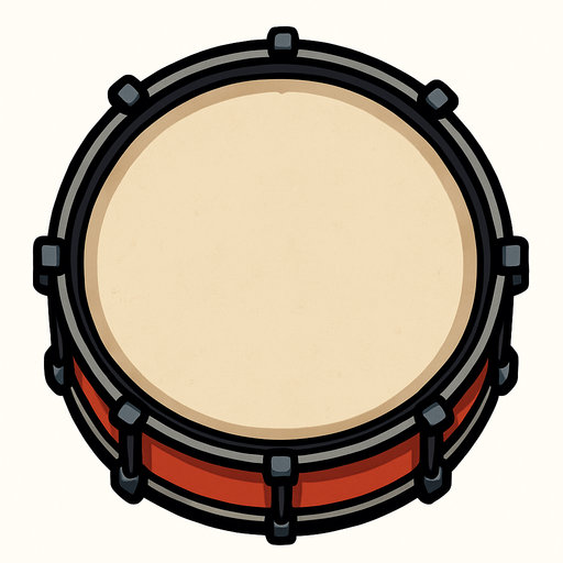 Drum top view.
In-Game asset.  2d.  High contrast.  No shadows