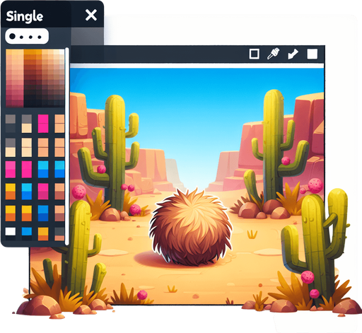 Create a desert tumble weed. The goal is to capture a lively and playful location..
Single Game Texture. In-Game asset. 2d. Blank background. High contrast. No shadows.