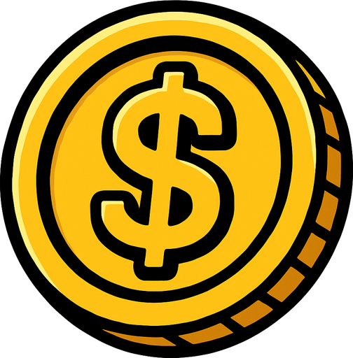 A coin.
In-Game asset.  2d.  High contrast.  No shadows