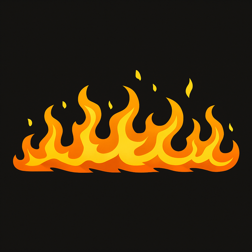 horizontal fire.
In-Game asset.  2d.  High contrast.  No shadows