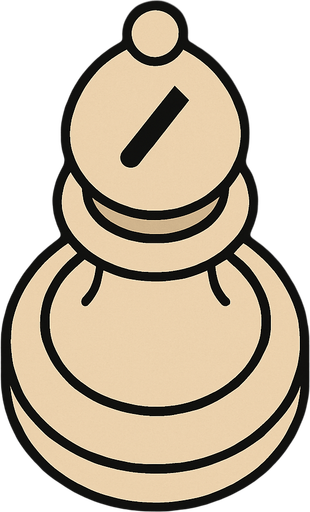 Chess bishop white view frome above.
In-Game asset.  2d.  High contrast.  No shadows