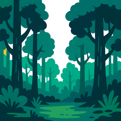 Fond d'écran forêt.
In-Game asset.  2d.  High contrast.  No shadows