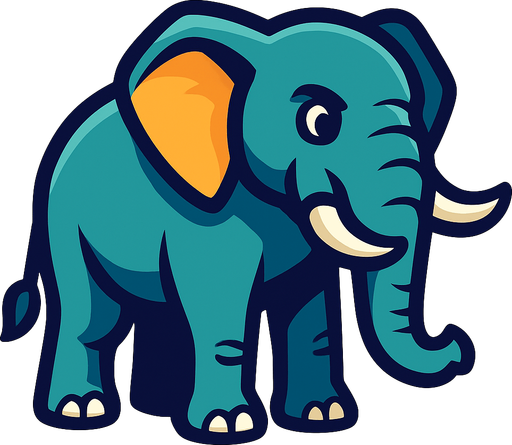 Elephant.
In-Game asset.  2d.  High contrast.  No shadows