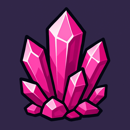 Pack of crystals, pink color
In-Game asset.  2d.  High contrast.  No shadows