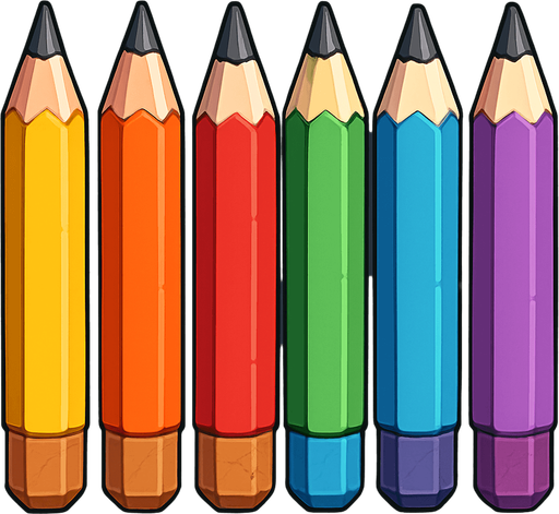 Pack of different pencils.
In-Game asset.  High contrast.  No shadows. 3D